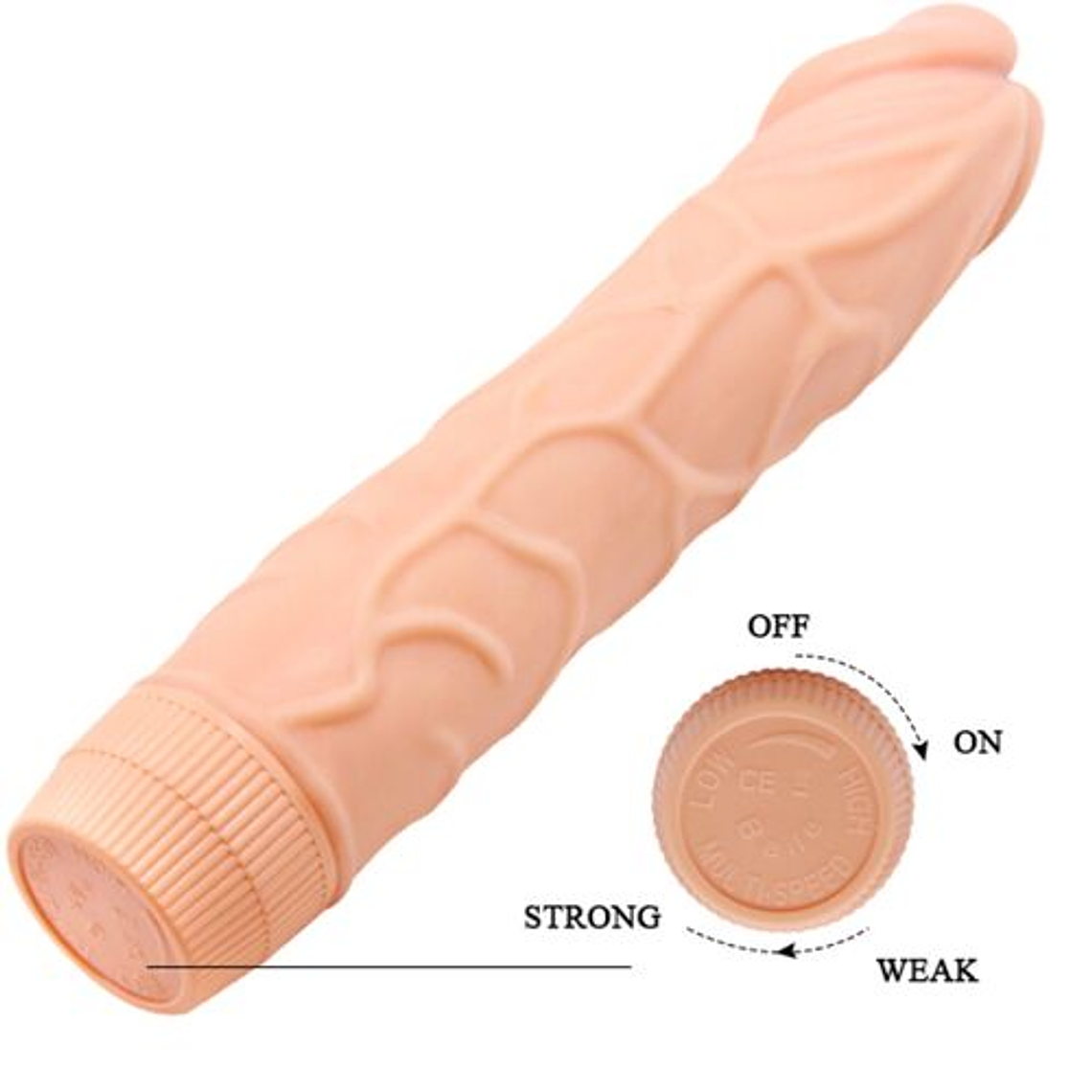 Dildo Vibratório Realista BAILE BW-001009R | Grande TPR Textura Venosa 6