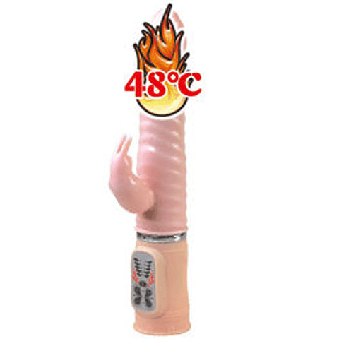 Vibrador coelho BAILE com aquecimento até 48 °C, projetado para estimulação dupla (clitoriana e interna)