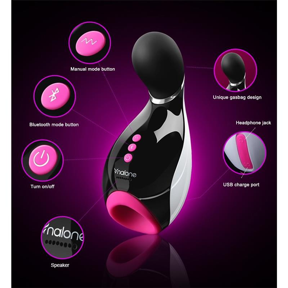 Masturbador Tecnológico NALONE Oxxy | Bluetooth 7 Vibrações Sucção 5