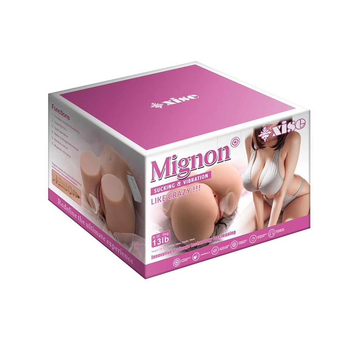 Masturbador Realista com Sucção XISE Mignon | 6.1kg Vibração e Controle 7