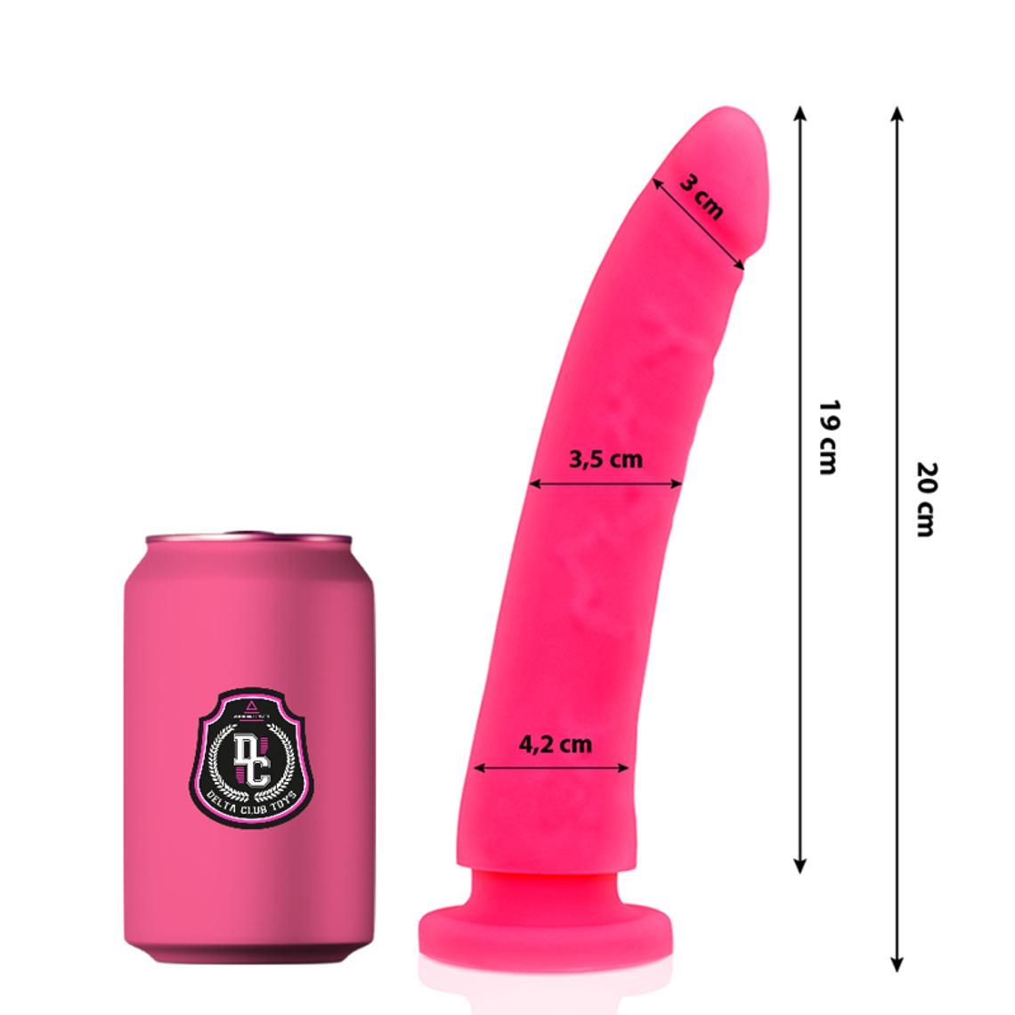 DELTA CLUB -TOYS DILDO MÉDICO ROSA SILICONE 20 CM -O- 4 CM 1