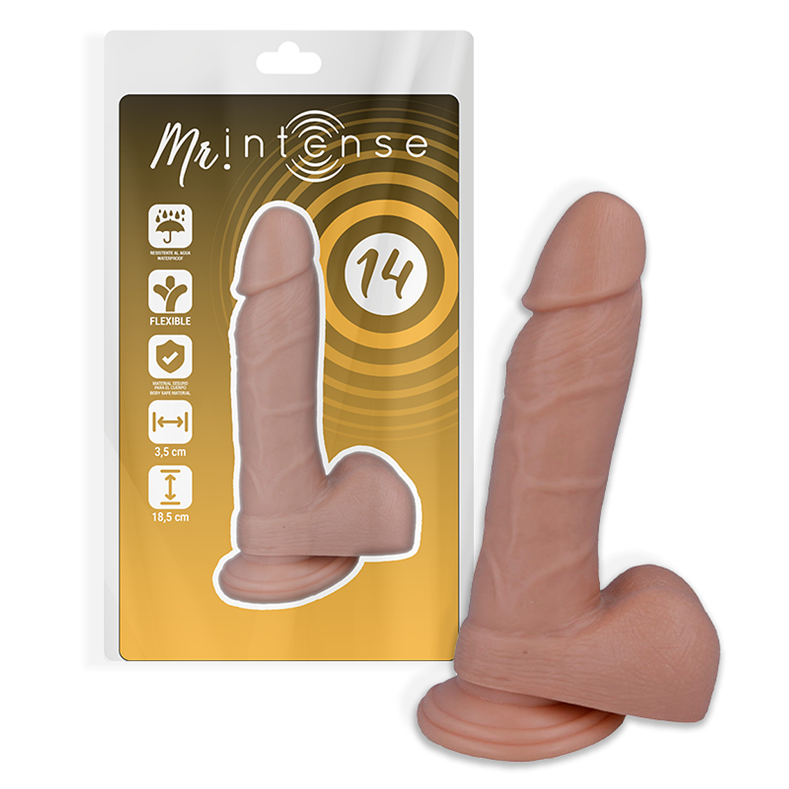 MR INTENSE - 14 PÊNIS REALÍSTICO 18.5 CM -O- 3.8 CM 1