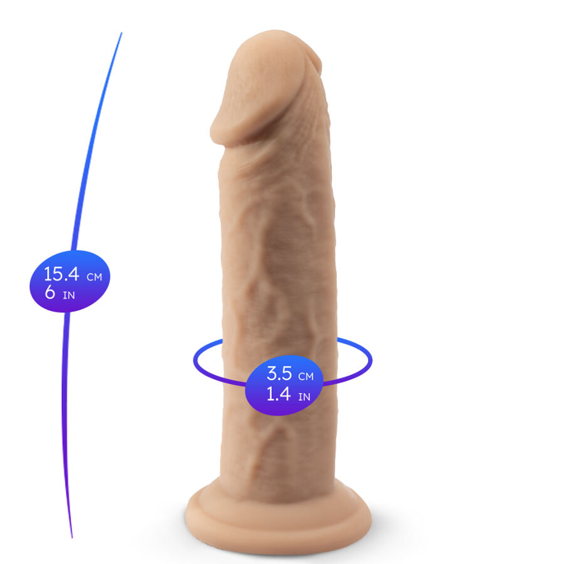 SILEXD - MODELO DE PÊNIS REALÍSTICO 2 SILICONE TERMORATIVO 15,4 CM 1