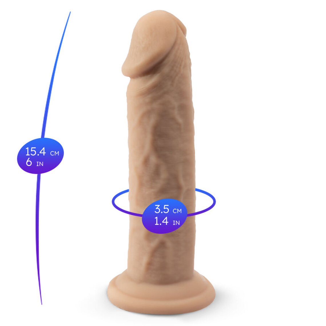 SILEXD - MODELO DE PÊNIS REALÍSTICO 2 SILICONE TERMORATIVO PREMIUM 15,4 CM 1