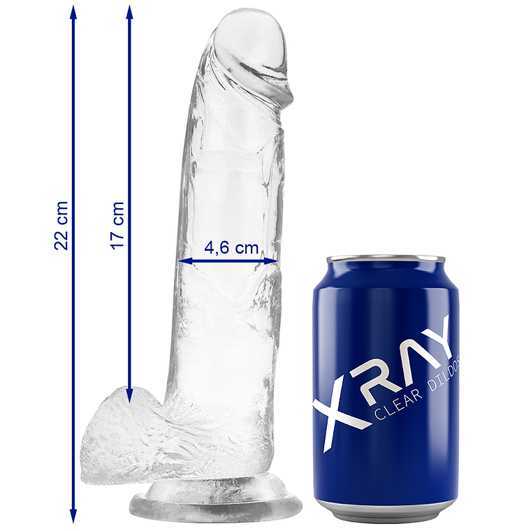 X RAY - DILDO TRANSPARENTE COM BOLAS 22 CM -O- 4.6 CM 1