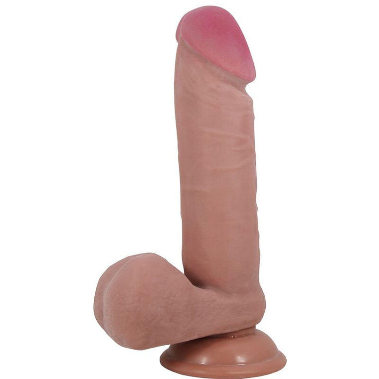 PRETTY LOVE - SÉRIE SLIDING SKIN DILDO REALÍSTICO COM VENTOSA DESLIZANTE PELE MARROM 20,5 CM 1