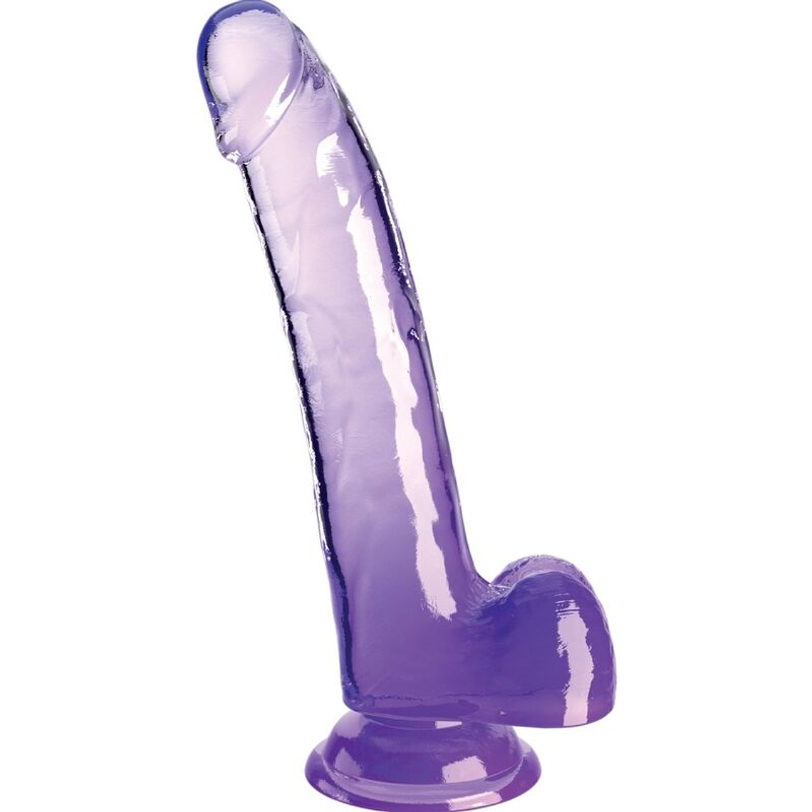 KING COCK - CLEAR DILDO COM TESTÍCULOS 20.3 CM ROXO 1