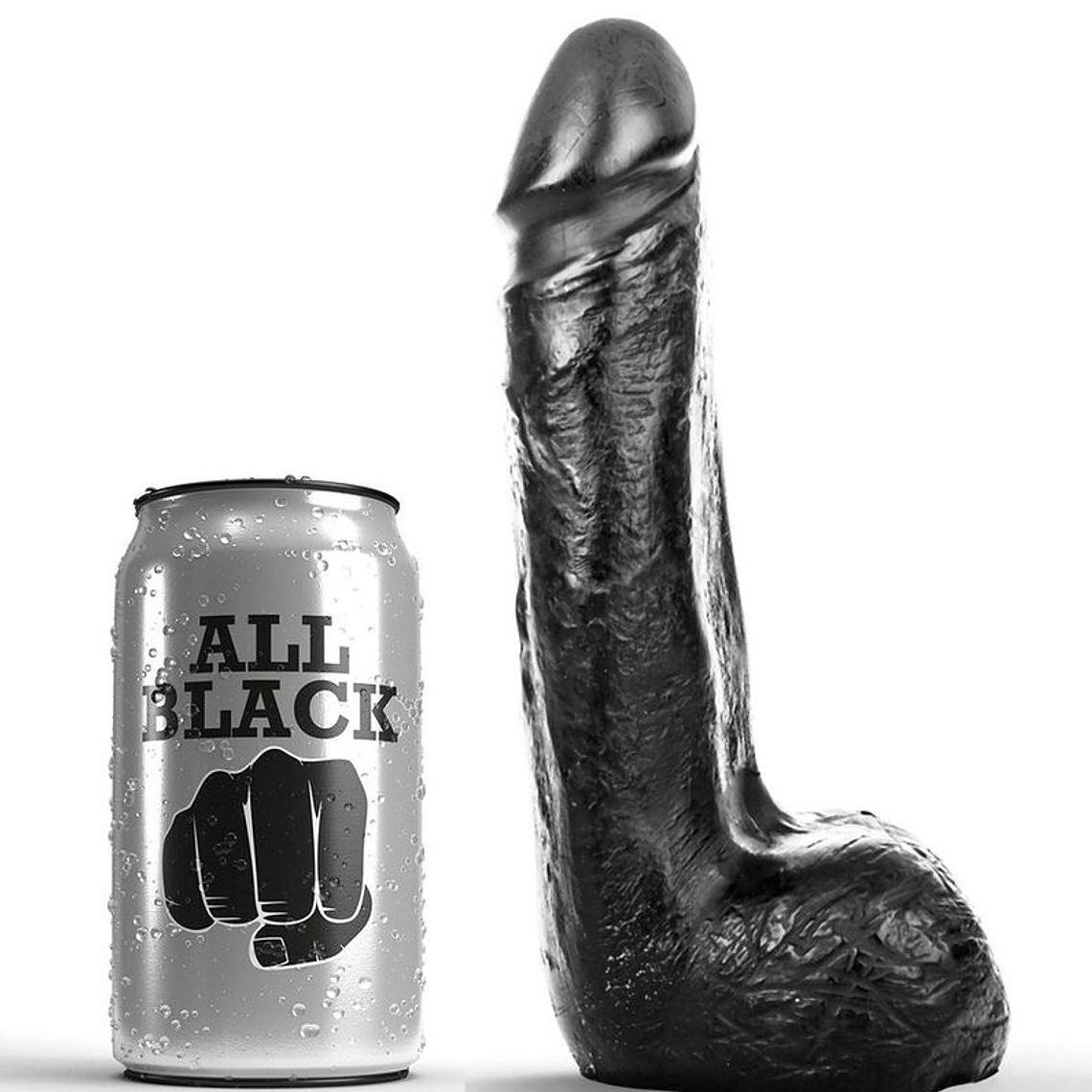 ALL BLACK - DILDO REALISTA PRETO SUAVE 20 CM 1