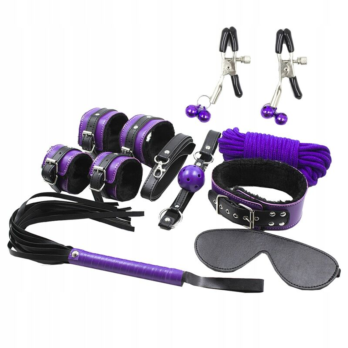 SECRETPLAY - BDSM SET 8PCS PURBLE / BLACK. 1
