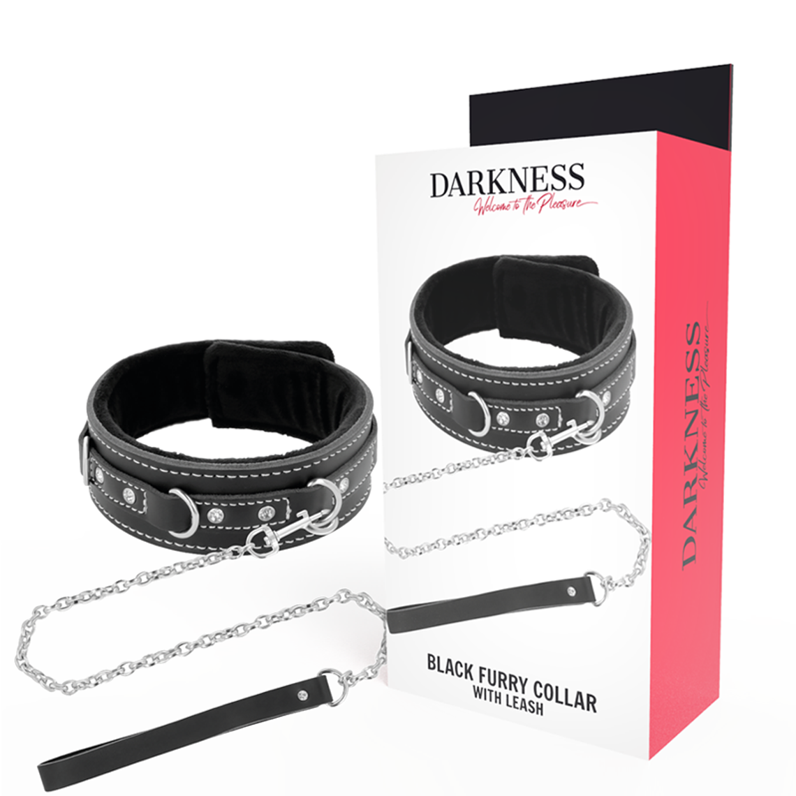 DARKNESS - COLAR DE COURO DE ALTA QUALIDADE COM TRELA 1