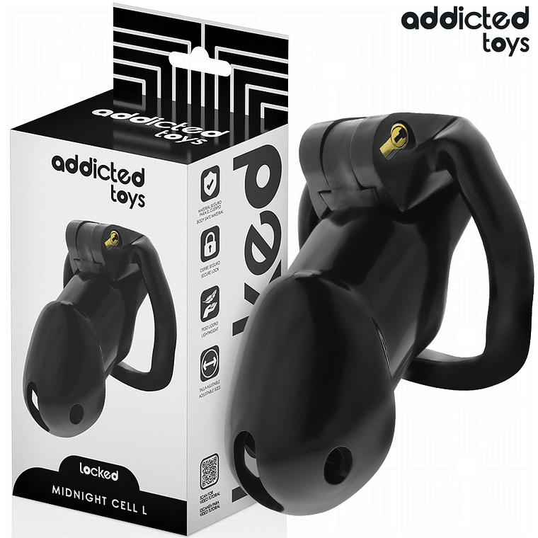 ADDICTED TOYS LOCKED - GAIOLA PENIANA MINDNIGHT CELL, TAMANHO L 1