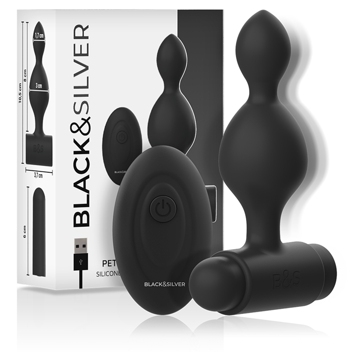 BLACK&SILVER - CONTROLE REMOTO DE PLUG ANAL DE SILICONE TUCKER PEQUENO 1