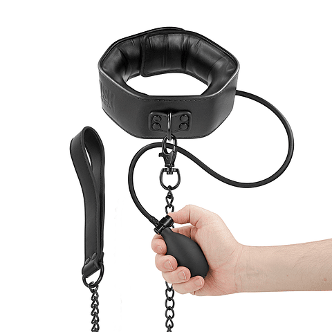 FETISH SUBMISSIVE BONDAGE - COLEIRA DE ESTRANGULAMENTO INFLÁVEL COM CORRENTE