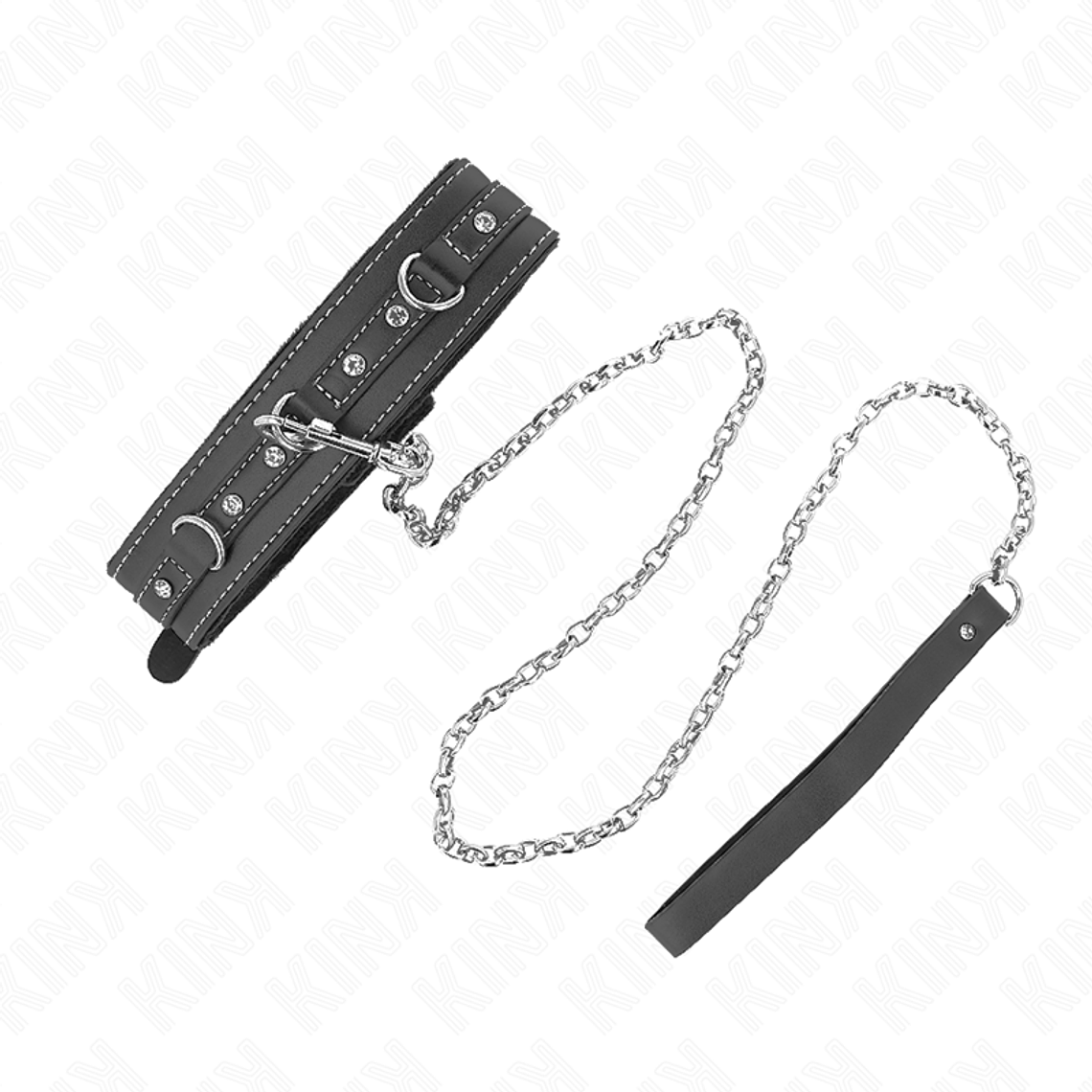 KINK - COLAR DE COURO PVC COM CINTO 105 CM REBITE DE strass 41,5 X 4 CM 1