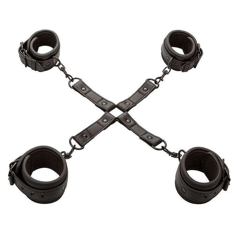 CALEXOTICS - NOCTURNAL CONECTOR HOG TIE CUERO AJUSTÁVEL PRETO 1