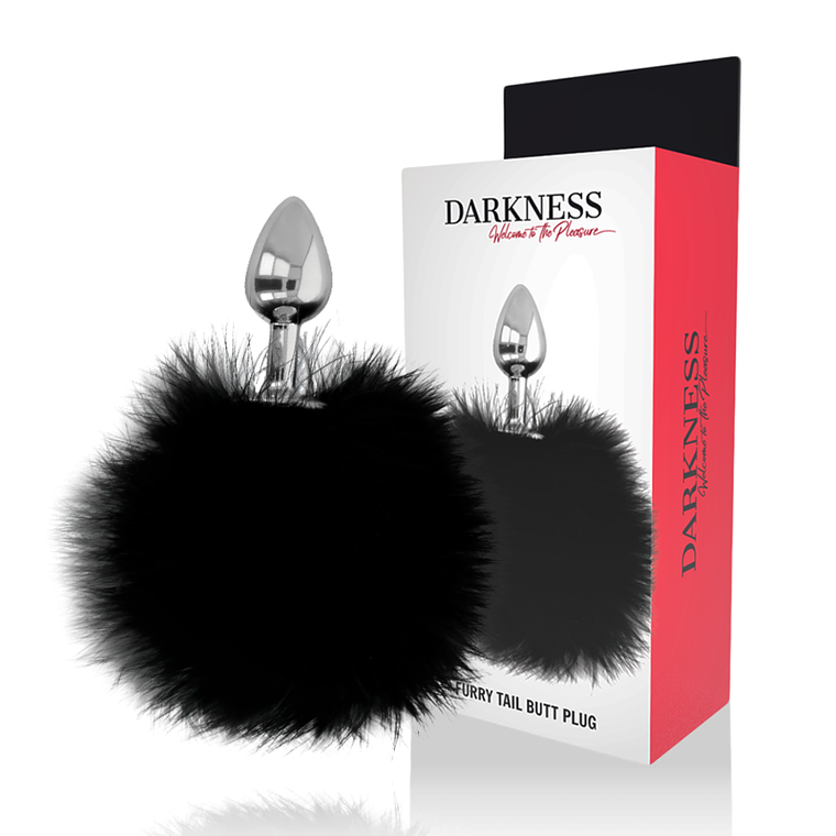 DARKNESS - PLUG ANAL EXTRA COM CAUDA PRETA 7 CM 1