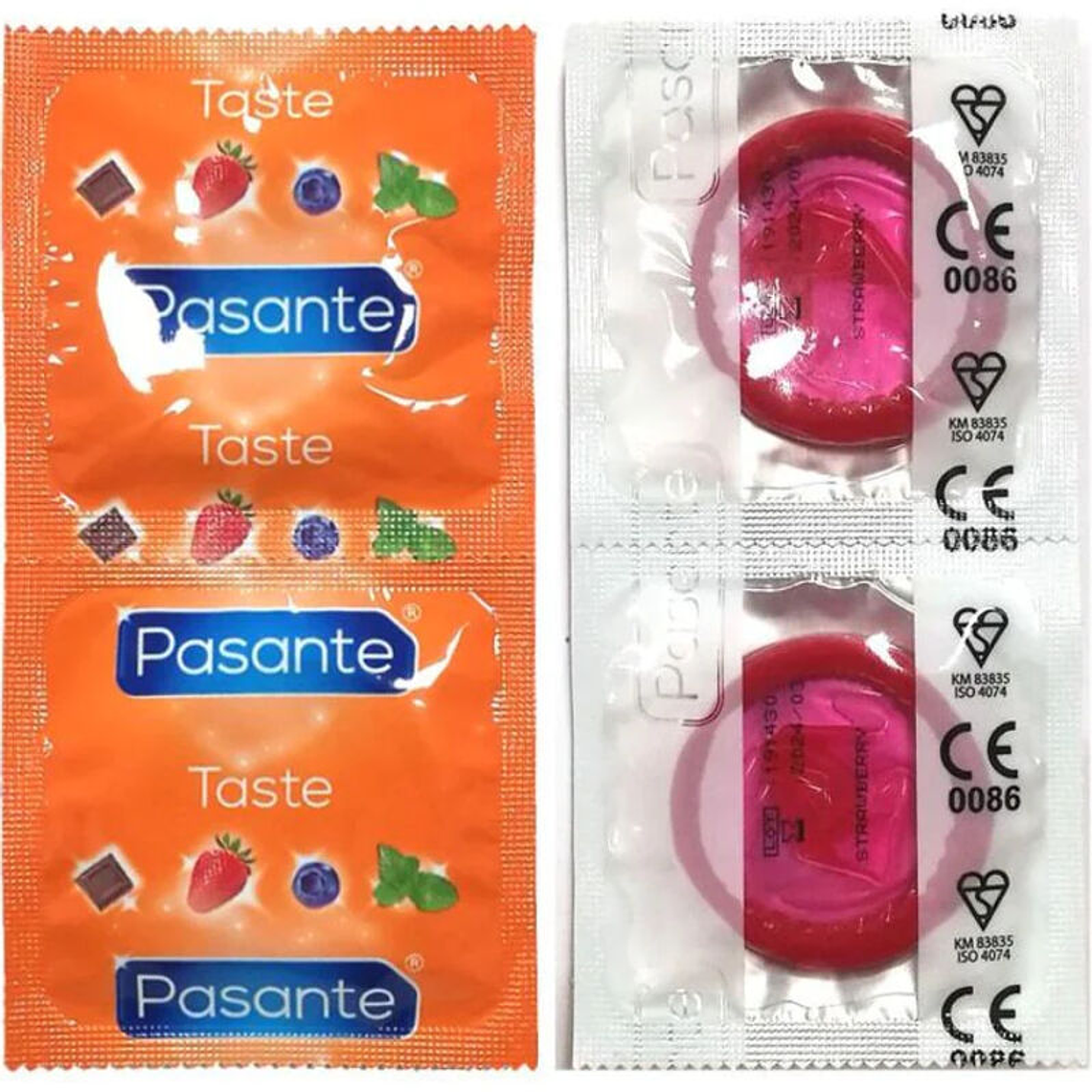 PASANTE - SACO DE PRESERVATIVO SABOR MORANGO 144 UNIDADES 1