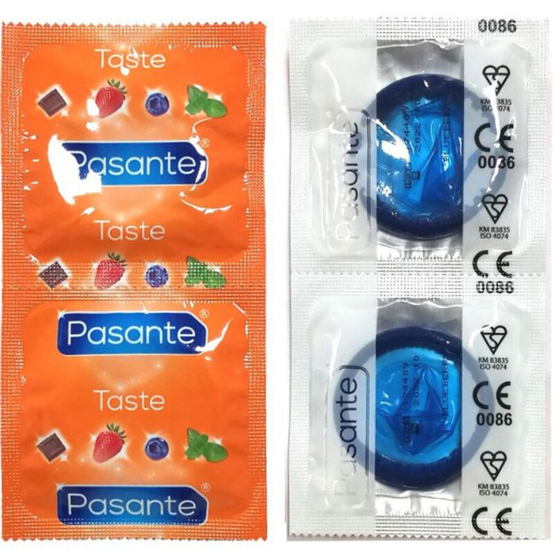 PASANTE - SACO DE PRESERVATIVO SABOR BLUEBERRY 144 UNIDADES 1