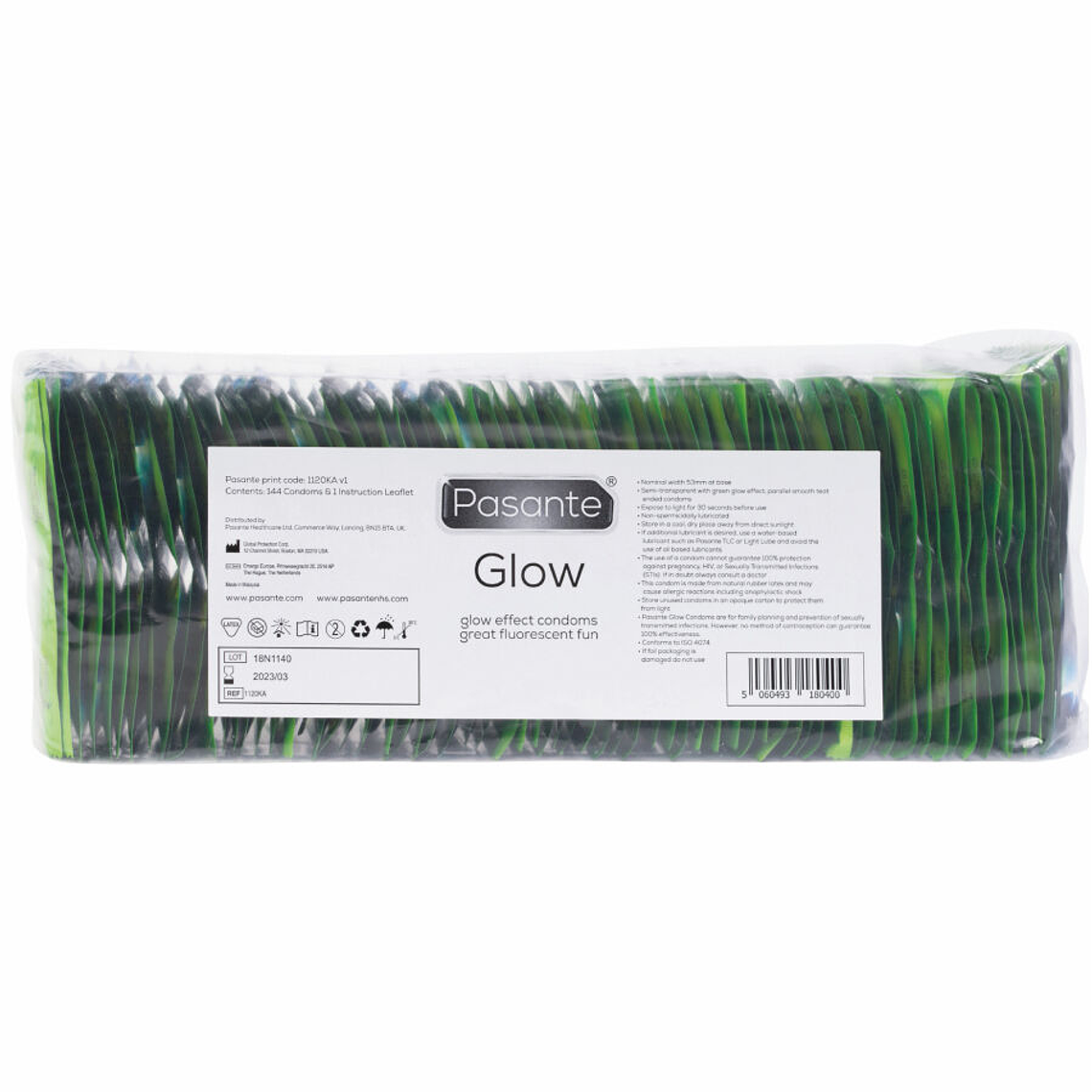 PASANTE - SACO DE PRESERVATIVOS GLOW 144 UNIDADES 1