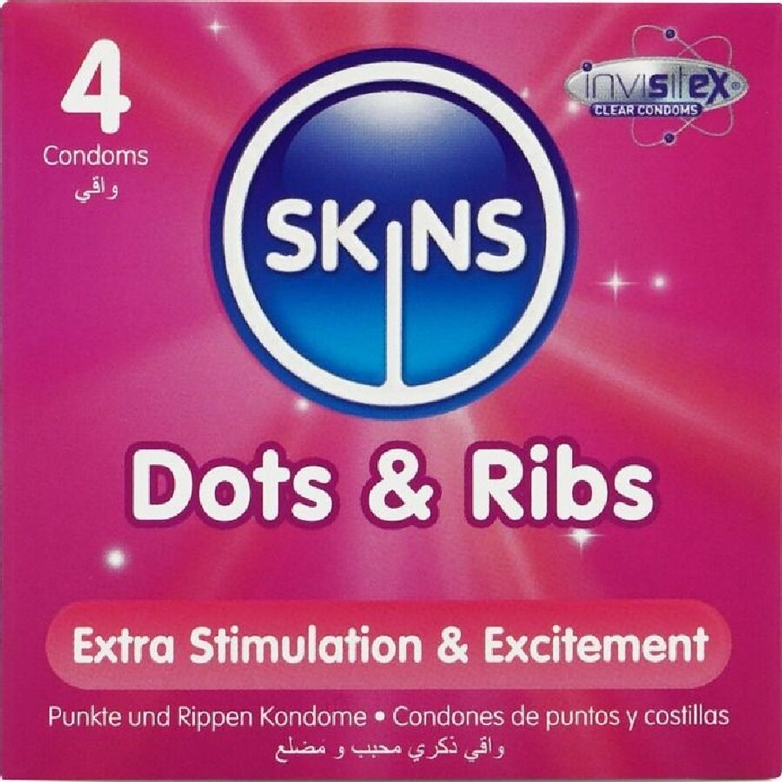 SKINS - DOTS & RIBS PREMIUM PRESERVATIVOS PACOTE 4 1