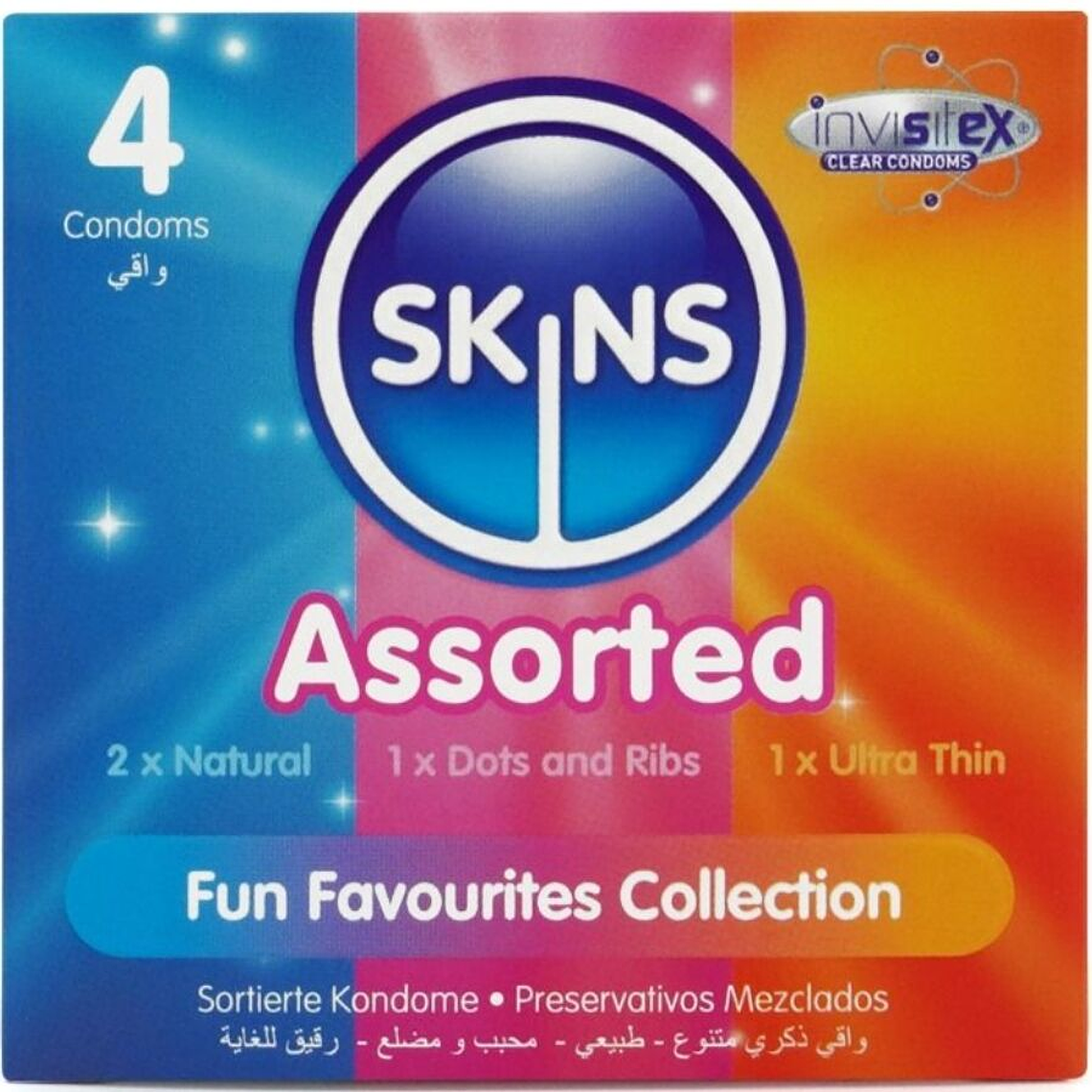 SKINS - PACOTE COM 4 PRESERVATIVOS PREMIUM VARIADOS 1