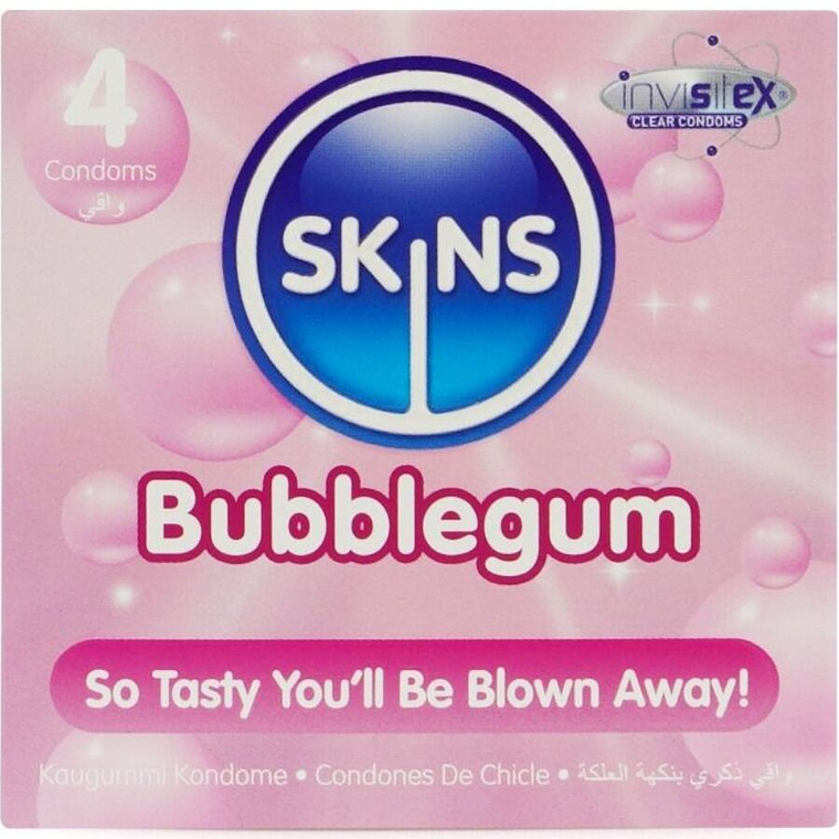 SKINS - PRESERVATIVOS BUBBLEGUM PREMIUM PACOTE 4 1