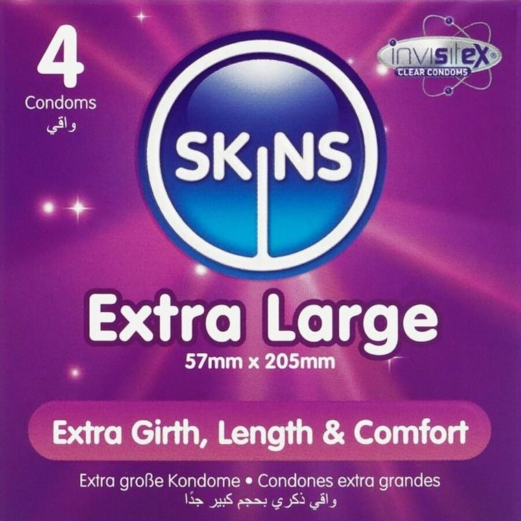 SKINS - PRESERVATIVOS EXTRA GRANDE PREMIUM PACOTE 4 1