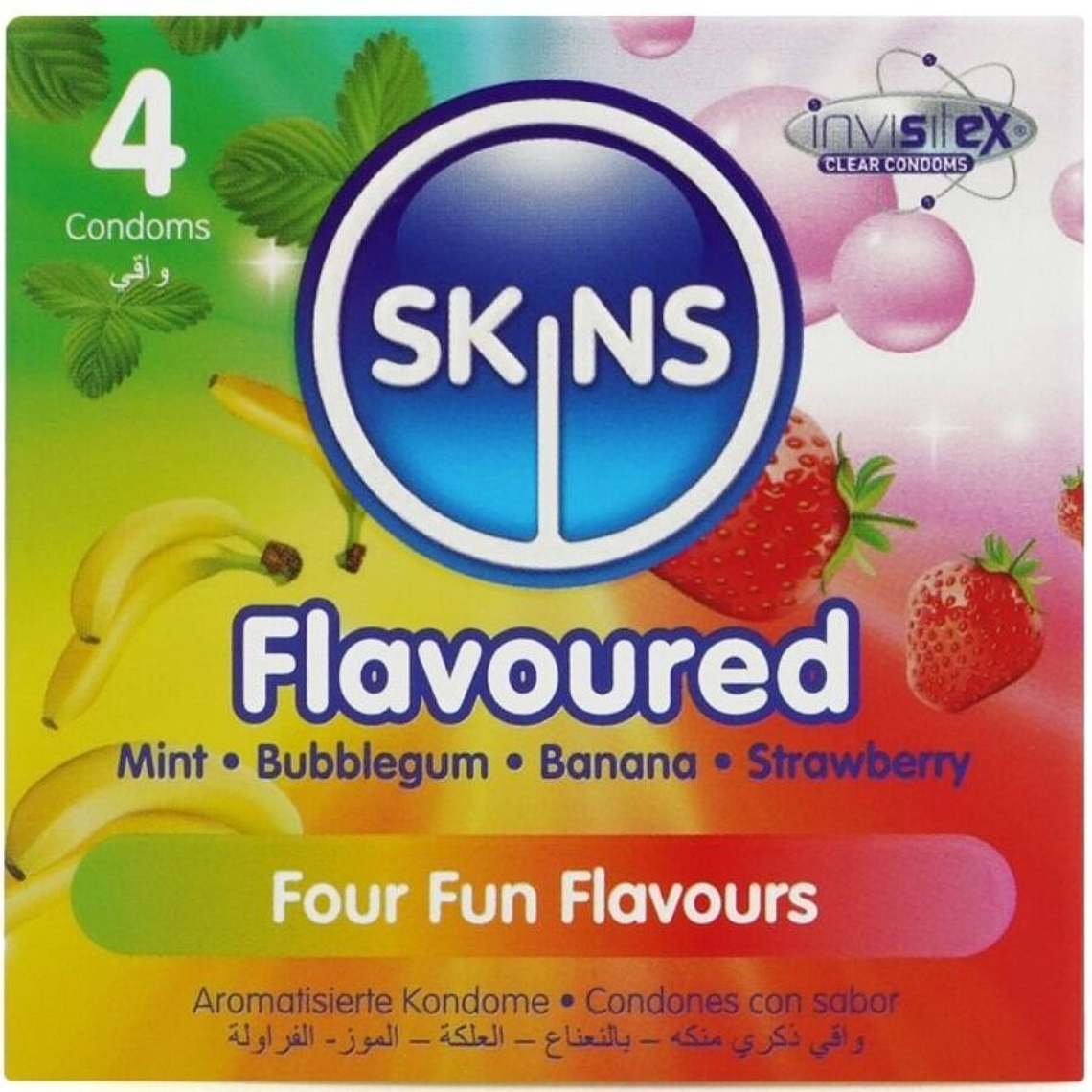 SKINS - PRESERVATIVOS PREMIUM MULTI SABORES PACOTE 4 1