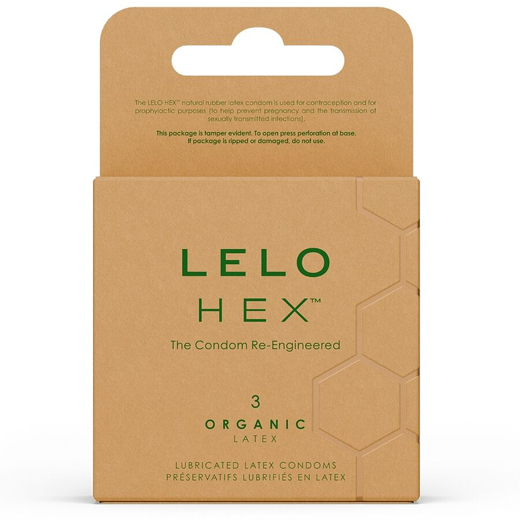 LELO - CAIXA DE PRESERVATIVOS ORGÂNICOS HEX 3 UNIDADES 1