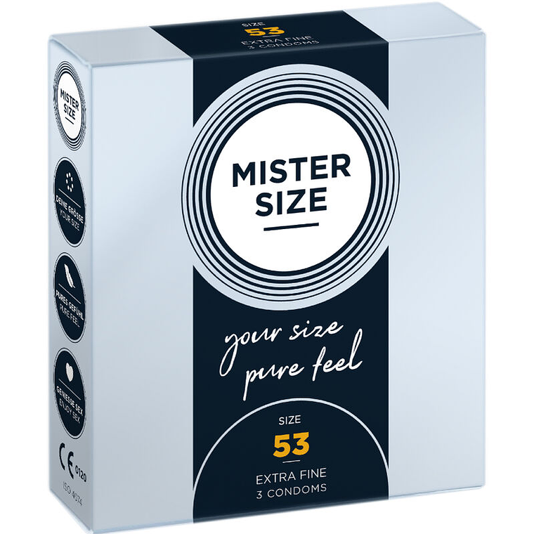 MISTER SIZE - PRESERVATIVO TAMANHO M 53 MM (3 UNIDADES) 1