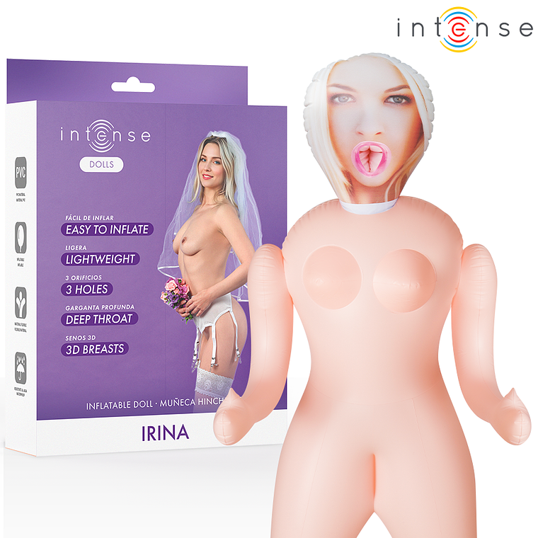 INTENSE DOLLS - BONECA INFLÁVEL IRINA COM TRÊS ORIFÍCIOS 1