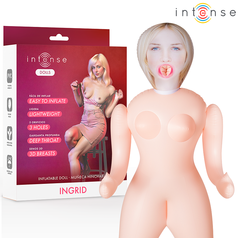 INTENSE DOLLS - INGRID BONECA INFLÁVEL COM TRÊS ORIFÍCIOS 1