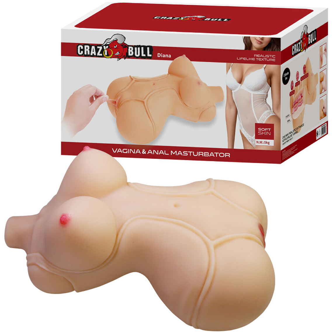 CRAZY BULL - DIANA TRONCO FEMININO REALISTA VAGINA E ANAL 5 KG 1