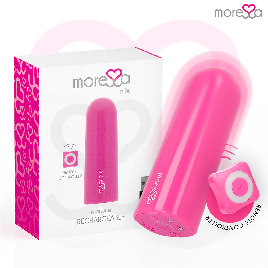 MORESSA - NIX VIBRADOR CONTROLE REMOTO ROSA 1