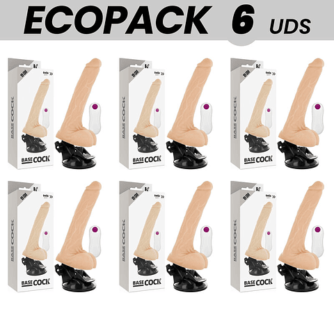 ECOPACK 6 UNIT - BASECOCK VIBRADOR DE CONTROLE REMOTO NATURAL REALISTA 19 CM -O- 4 CM