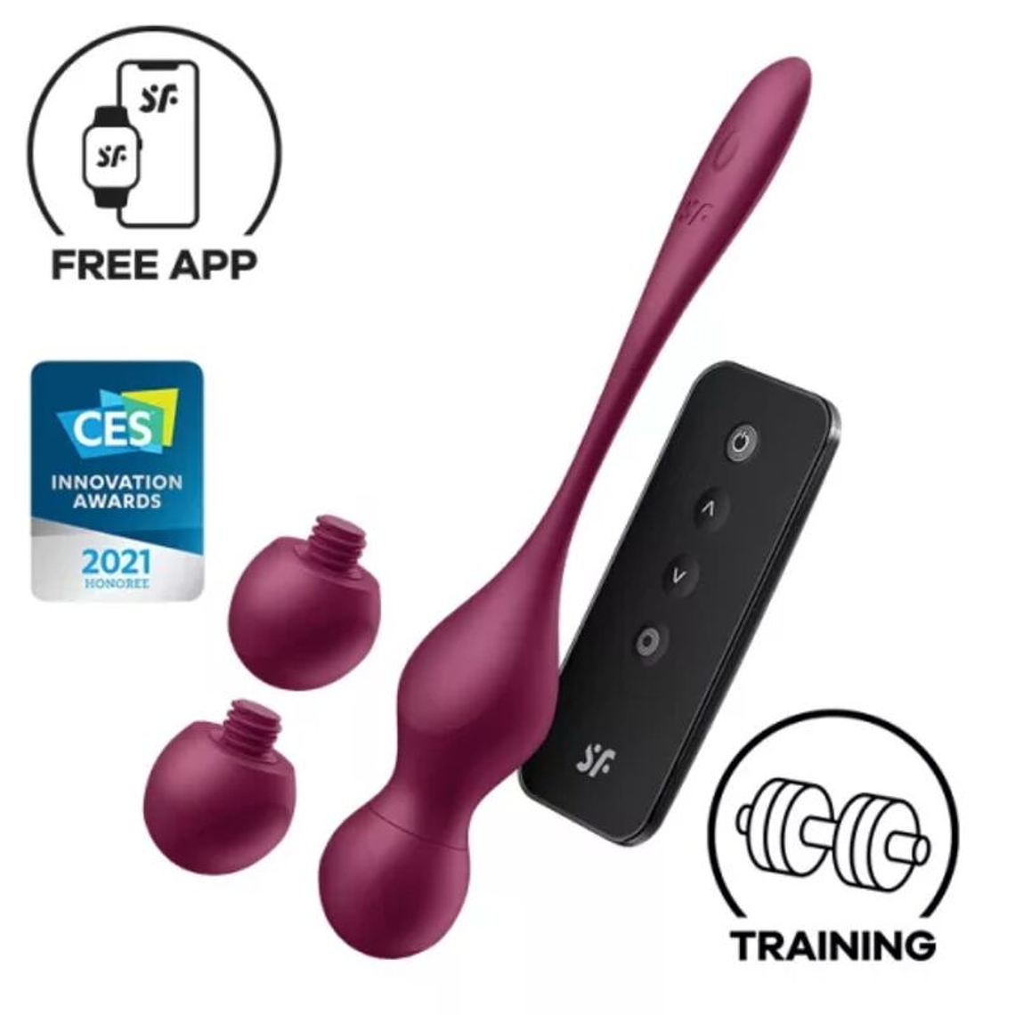 SATISFYER - LOVE BIRDS VARY BOLAS VIBRATÓRIAS APLICATIVO GRATUITO VINHO TINTO 1