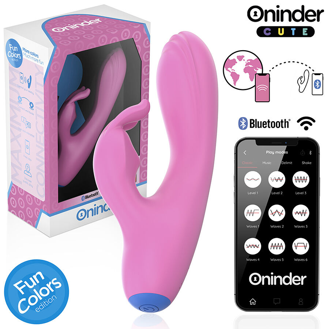 ONINDER CUTE - VIBRADOR LOVE BUNNY PARA PONTO G E CLITÓRIS - APLICATIVO MUNDIAL GRATUITO 1