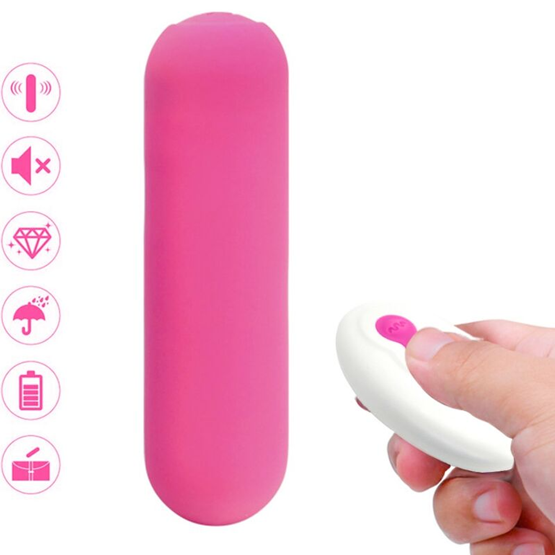 ARMONY - SPLASH JOIE VIBRADOR BULLET SILICONE CONTROLE REMOTO 10 VIBRAÇÕES 75 X 19 CM ROSA 1