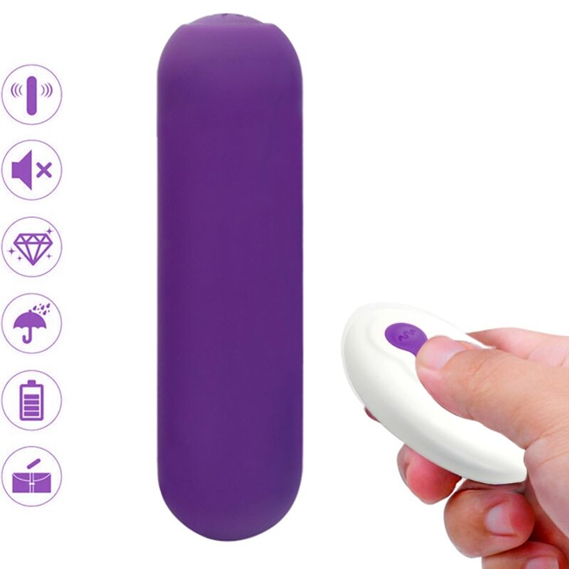 ARMONY - SPLASH JOIE VIBRADOR BULLET SILICONE CONTROLE REMOTO 10 VIBRAÇÕES 75 X 19 CM ROXO 1