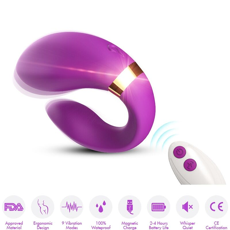 ARMONY - VIBRADOR CRESCENTE PARA CASAIS COM CONTROLE REMOTO ROXO 1