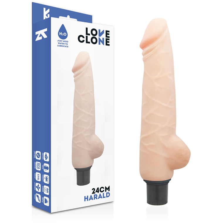 LOVECLONE - VIBRADOR AUTO LUBRIFICANTE HARALD 24 CM -O- 4 CM 1