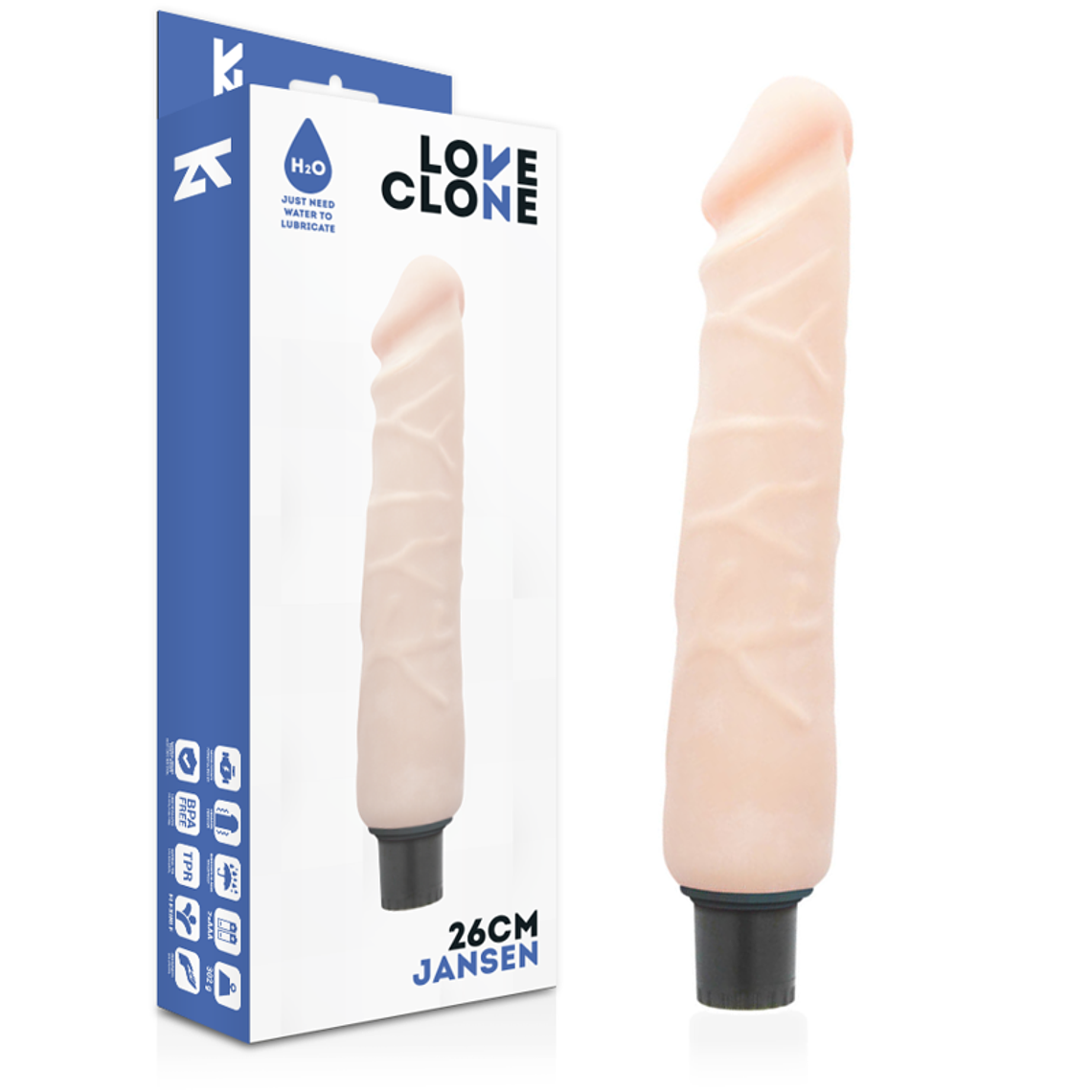 LOVECLONE - VIBRADOR AUTO LUBRIFICANTE JANSEN 26 CM -O- 4.2 CM 1