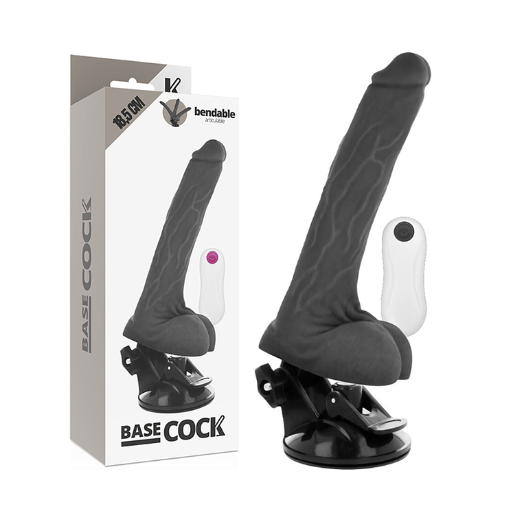 BASECOCK - VIBRADOR ARTICULVEL CONTROLE REMOTO PRETO 18.5 CM -O- 4 CM 1