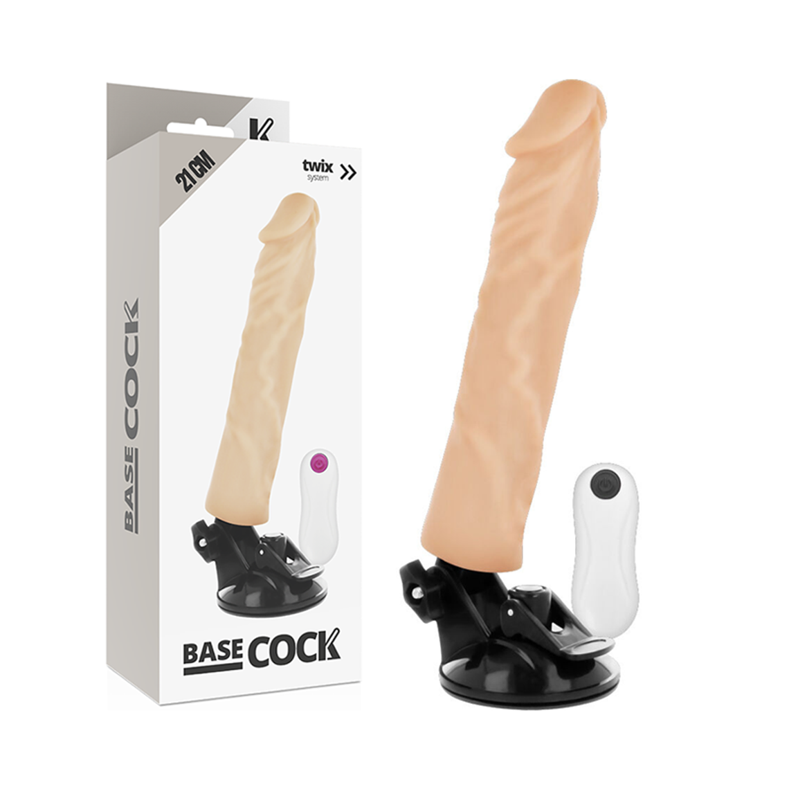BASECOCK - VIBRADOR REALÍSTICO CONTROLE REMOTO NATURAL 21 CM -O- 4 CM 1