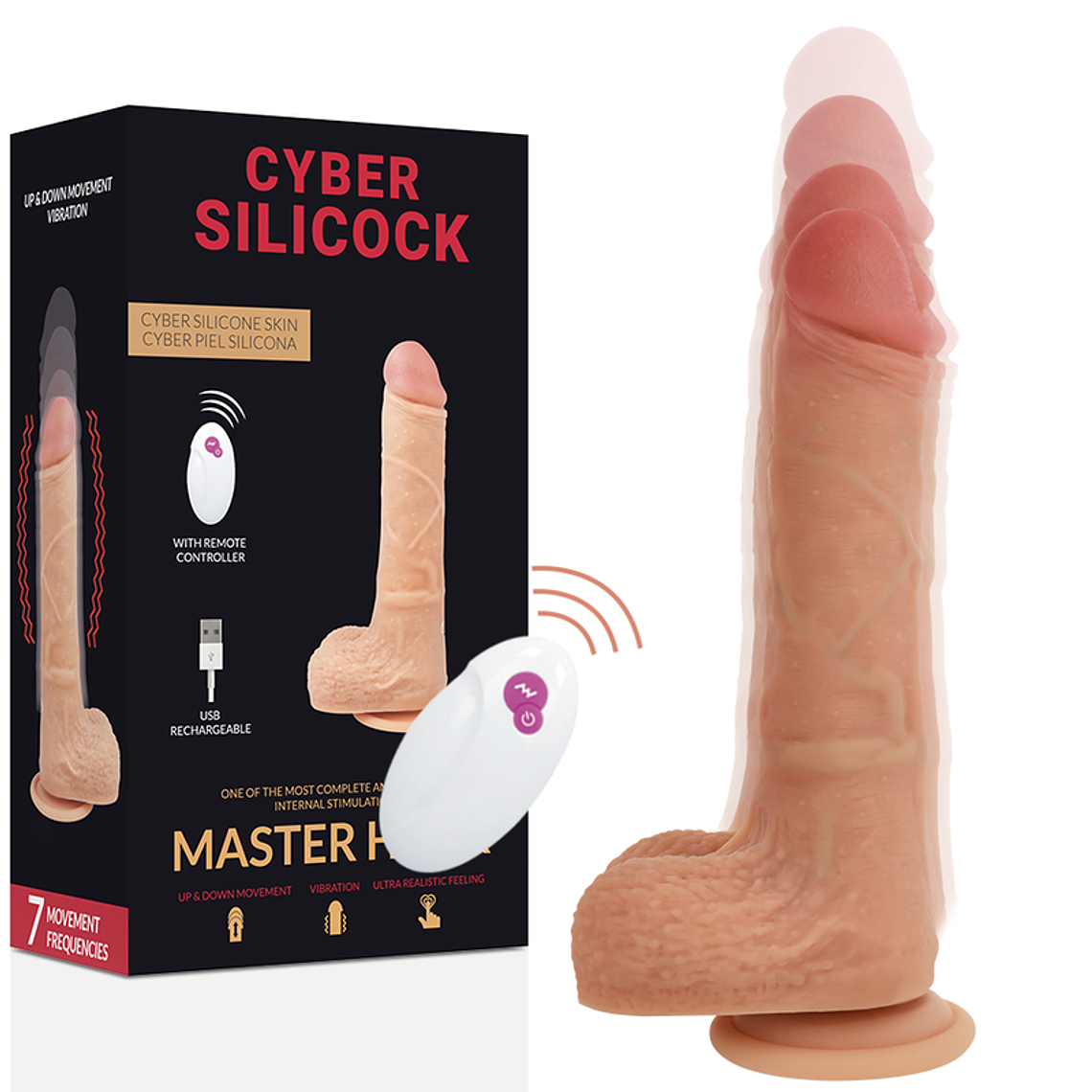 CYBER SILICOCK - CONTROLE REMOTO REALÍSTICO MASTER HUCK 20.9 CM -O- 4 CM 1