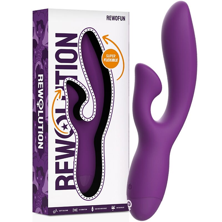 REWOLUTION - VIBRADOR FLEXÍVEL REWOFUN COM COELHO 1