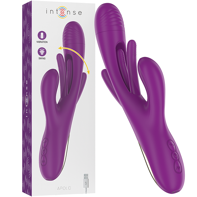 INTENSE - APOLO VIBRADOR MULTIFUNO RECARREGVEL 7 VIBRAÕES COM LÍNGUA OSCILANTE ROXA 1