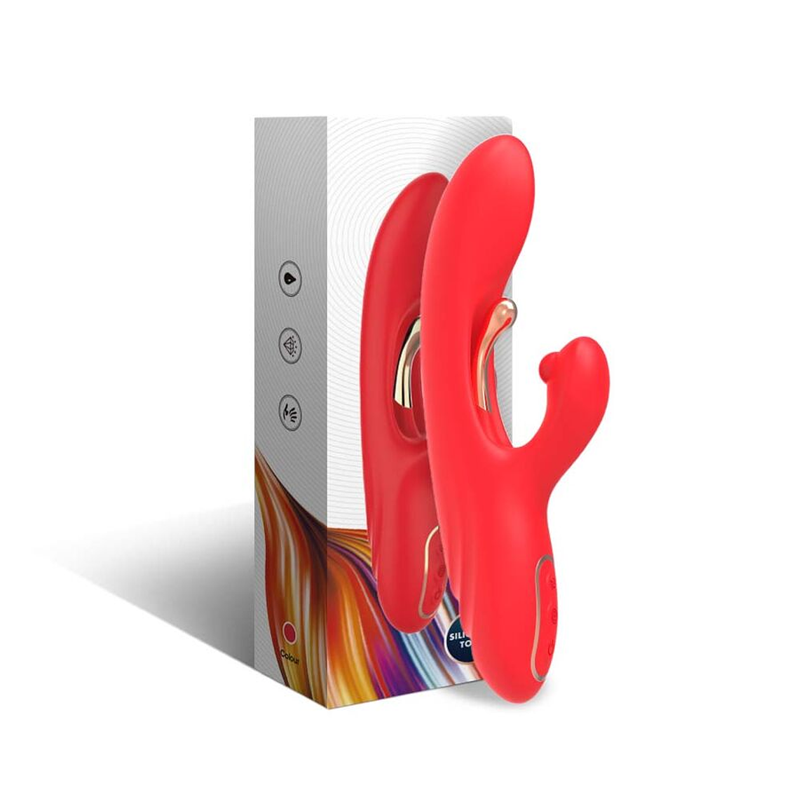 ARMONY - VIBRADOR ESTIMULADOR DE PONTO G E CLITÓRIS COM LÍNGUA OSCILANTE VERMELHO 1