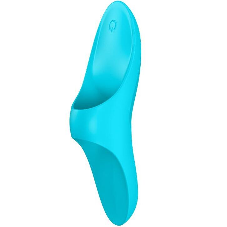 SATISFYER - VIBRADOR DE DEDO TEASER LUZ AZUL 1