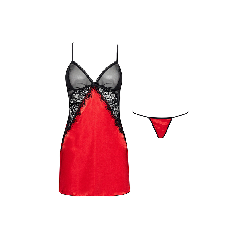 CAMISA DE NOITE E TANGA MARINELA VERMELHO BEAUTY NIGHT FASHION - 36-38 S/M 8